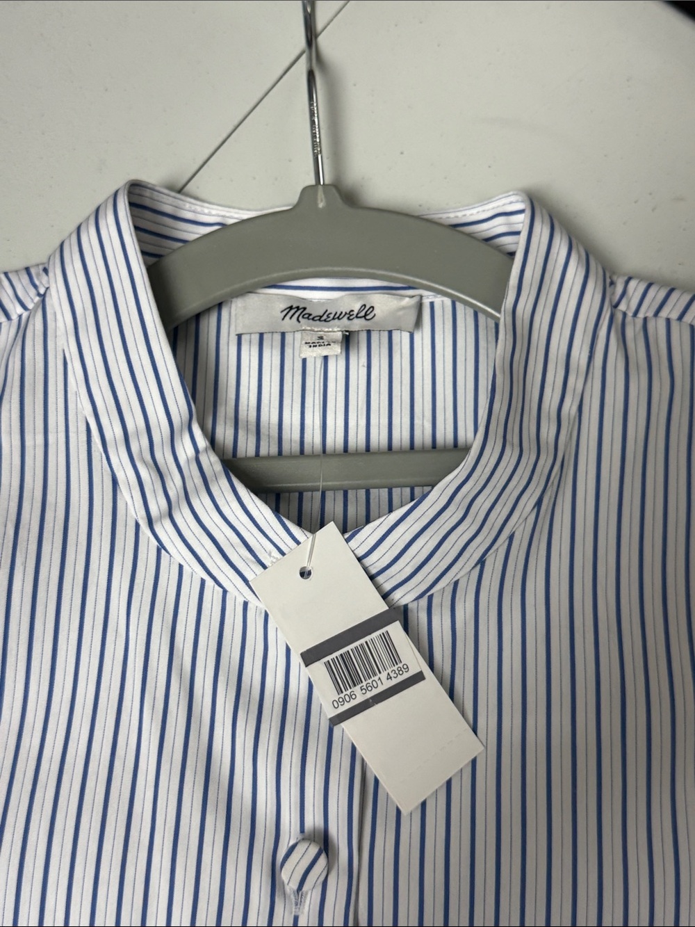 Women’s Blue Pinstripe Cotton Shirt - NWT - Picture 7 of 7